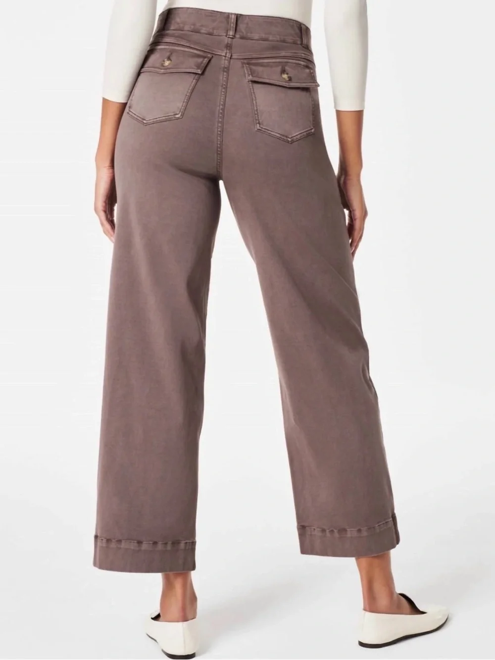 SPANX Wide Leg Pants in Taupe